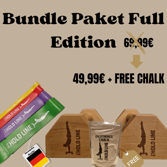 💥 Power Pack – Holz Bars + 4 Resistance Bands + Gratis Chalk Powder